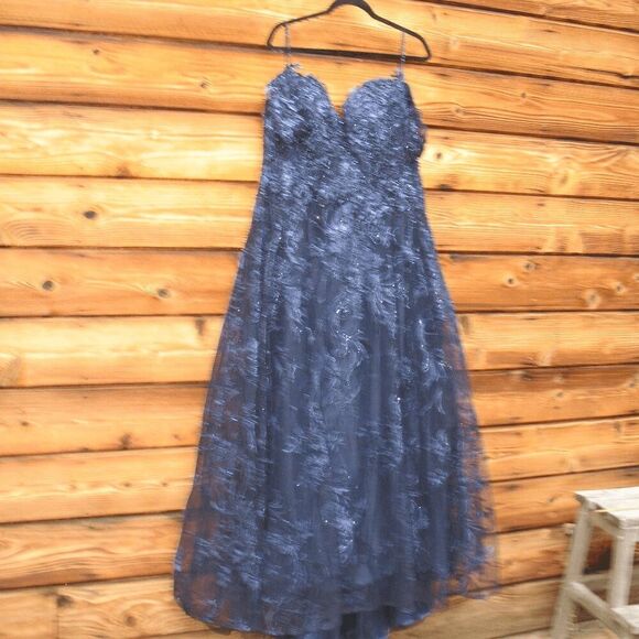 Mac Duggal 20287 Embellished Cold Shoulder Sweetheart A Line Gown Blue - Picture 6 of 16